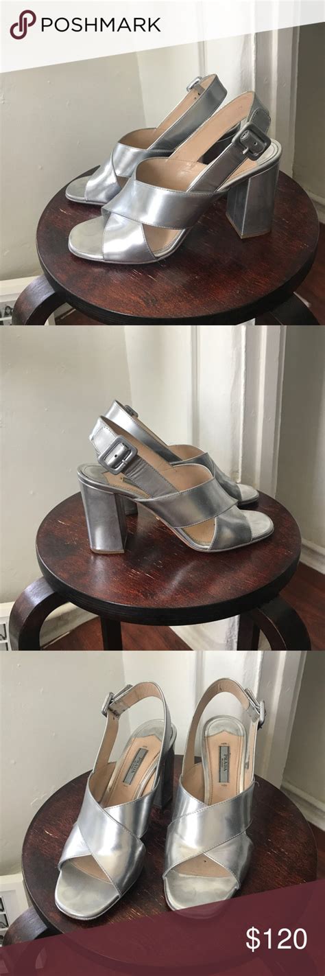 prada silver sling backs|prada slingback heels white.